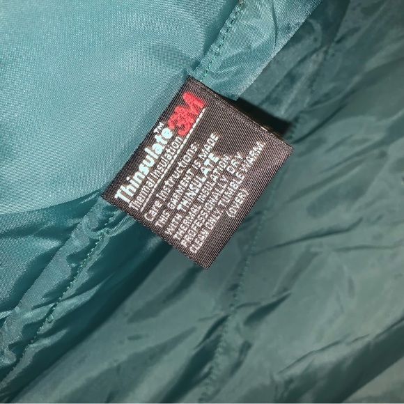 London Fog Vintage Trench Coat Size 6 US Insulated Jacket Emerald Green Floral - Picture 11 of 13